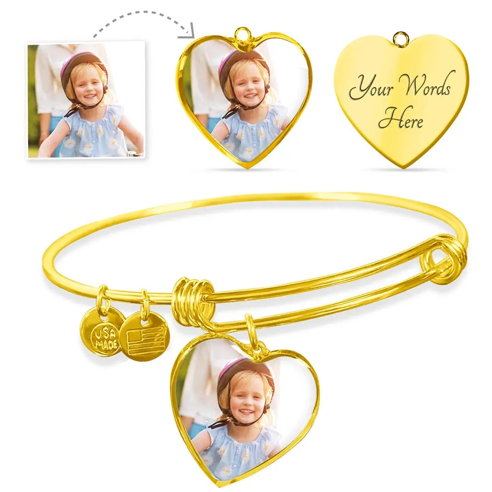 To My Wife, Soulmate, or Girlfriend – Personalized Heart Bangle That Keeps You Close ShineOn Fulfillment
