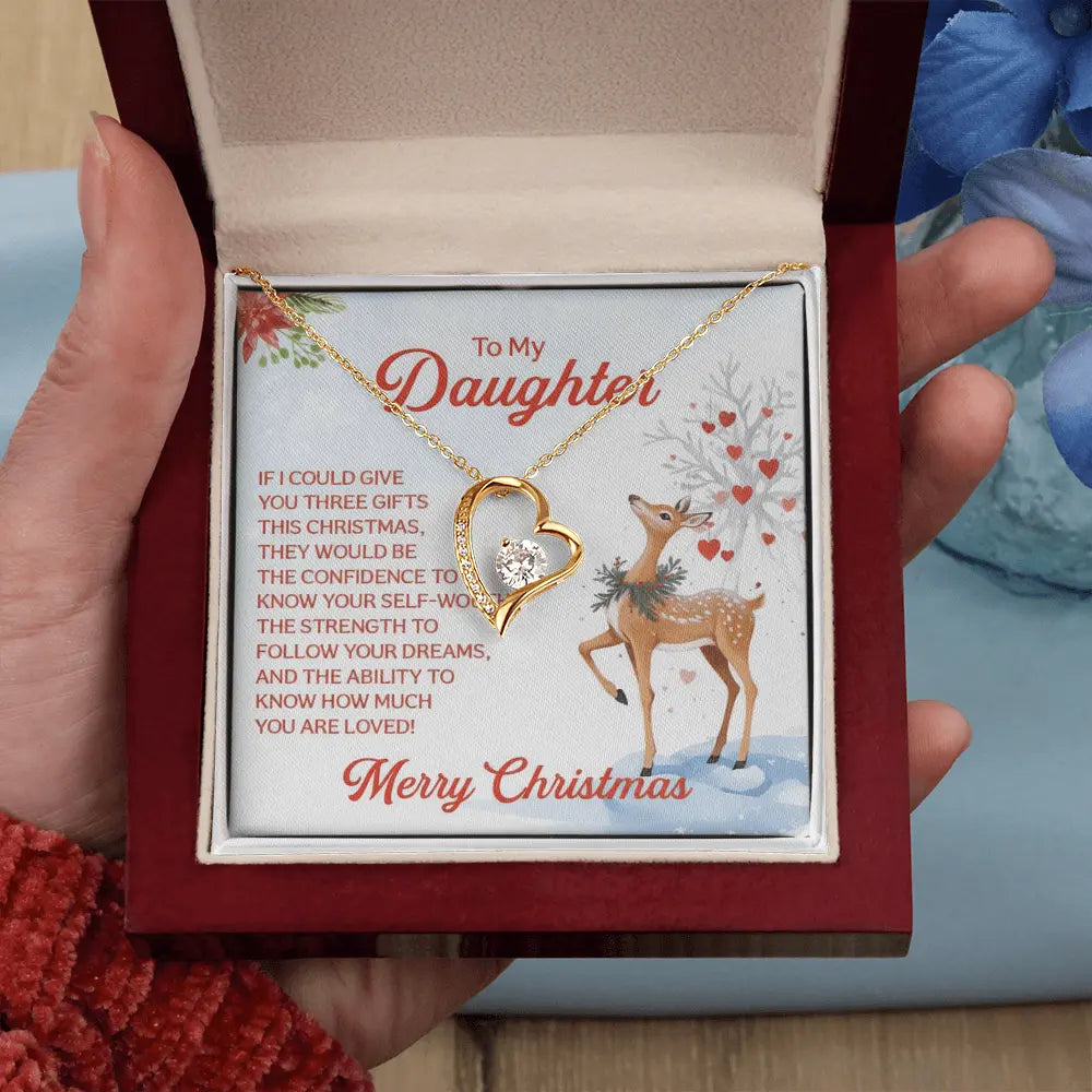 To My Daughter — Merry Christmas Forever Love Necklace ShineOn Fulfillment