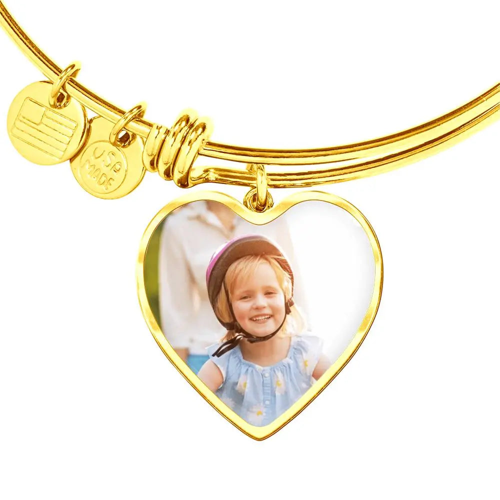 To My Wife, Soulmate, Girlfriend, Daughter, Niece, Mom, or Sister – Personalized Luxury Heart Bangle ShineOn Fulfillment