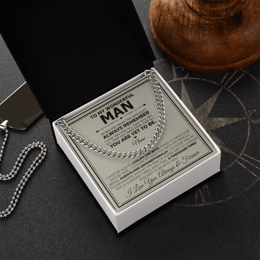 I Love You Always & Forever – Men's Cuban Link Bracelet Gift