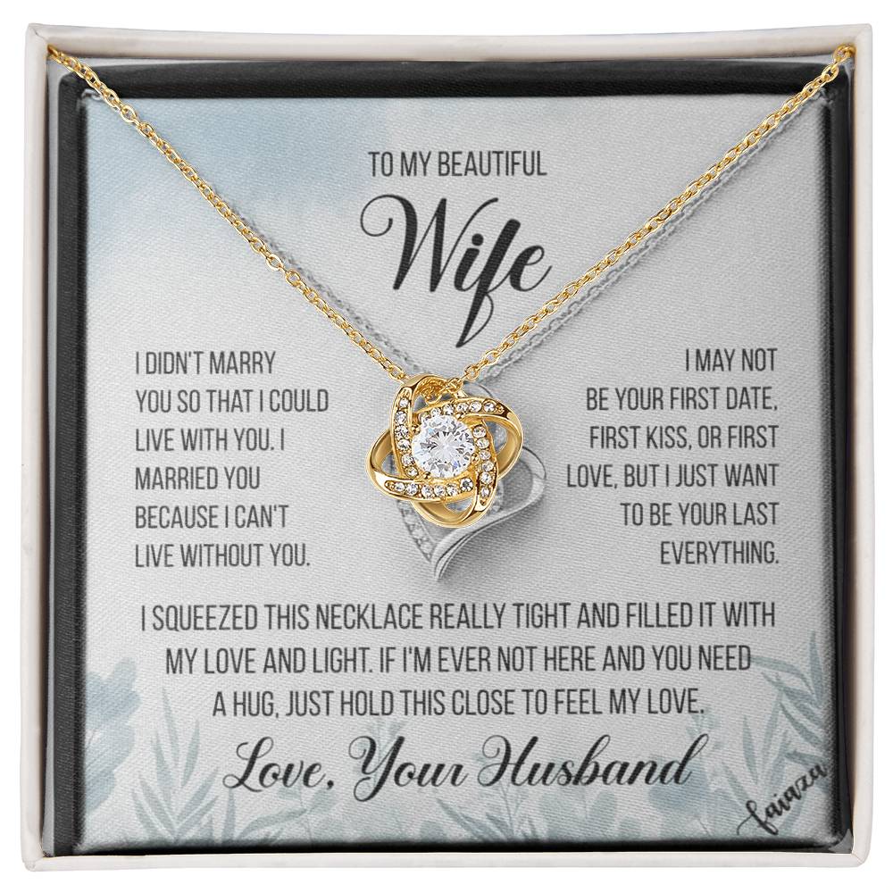To My Beautiful Wife – “Last Everything” Heart Necklace & Message Card (From Husband)