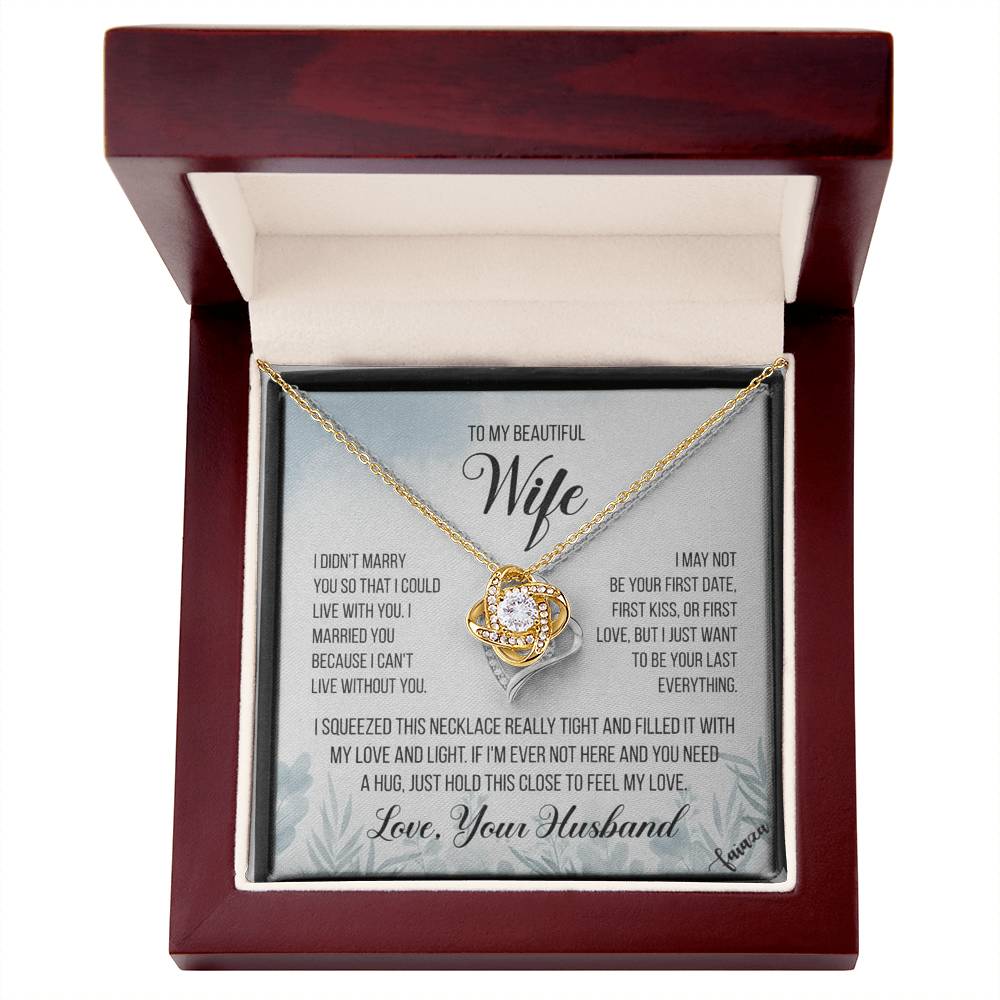 To My Beautiful Wife – “Last Everything” Heart Necklace & Message Card (From Husband)