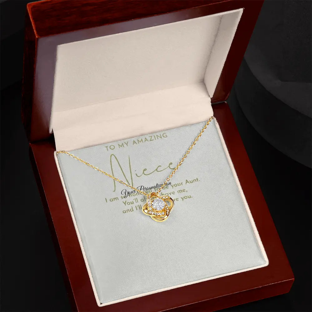 To My Amazing Niece – Love Knot Necklace from Aunt | Forever Bond Gift ShineOn Fulfillment