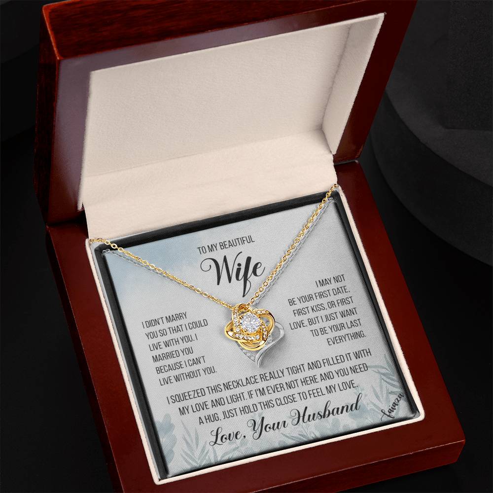 To My Beautiful Wife – “Last Everything” Heart Necklace & Message Card (From Husband)