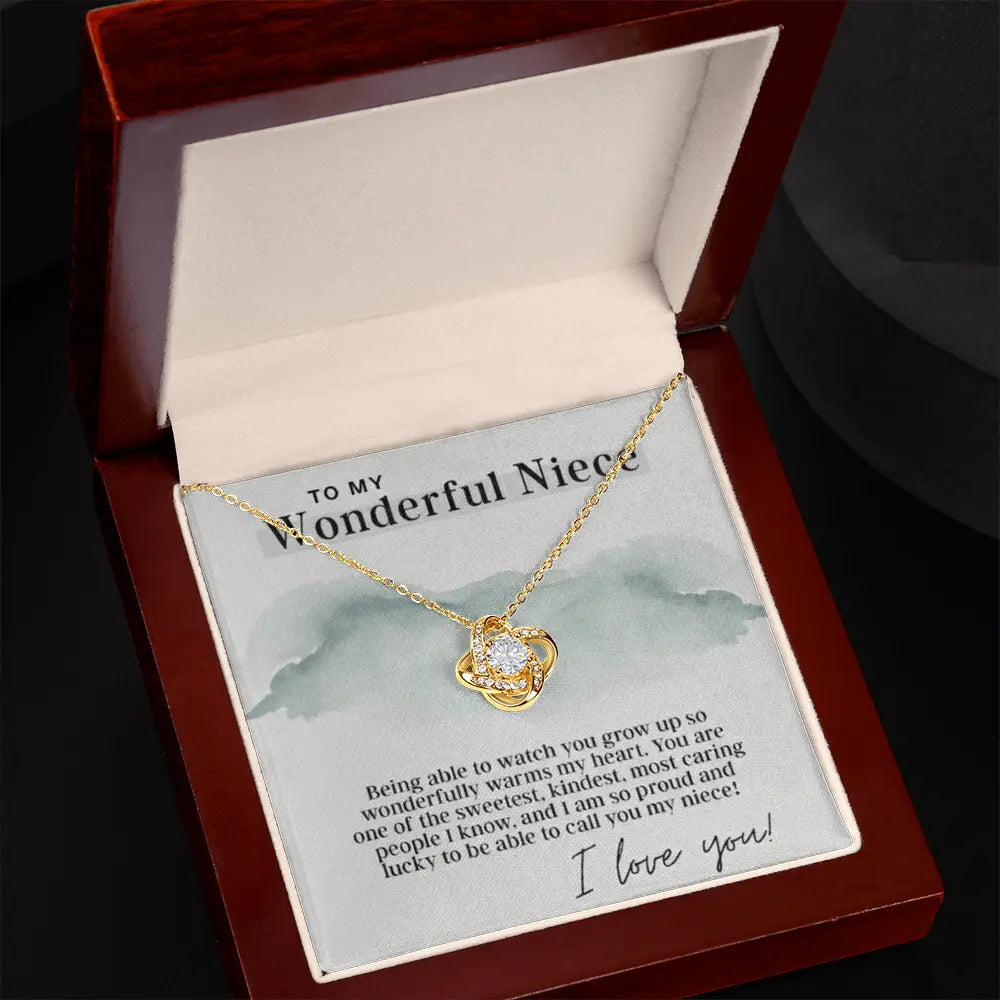 To My Wonderful Niece – Love Knot Necklace | A Forever Bond Gift ShineOn Fulfillment