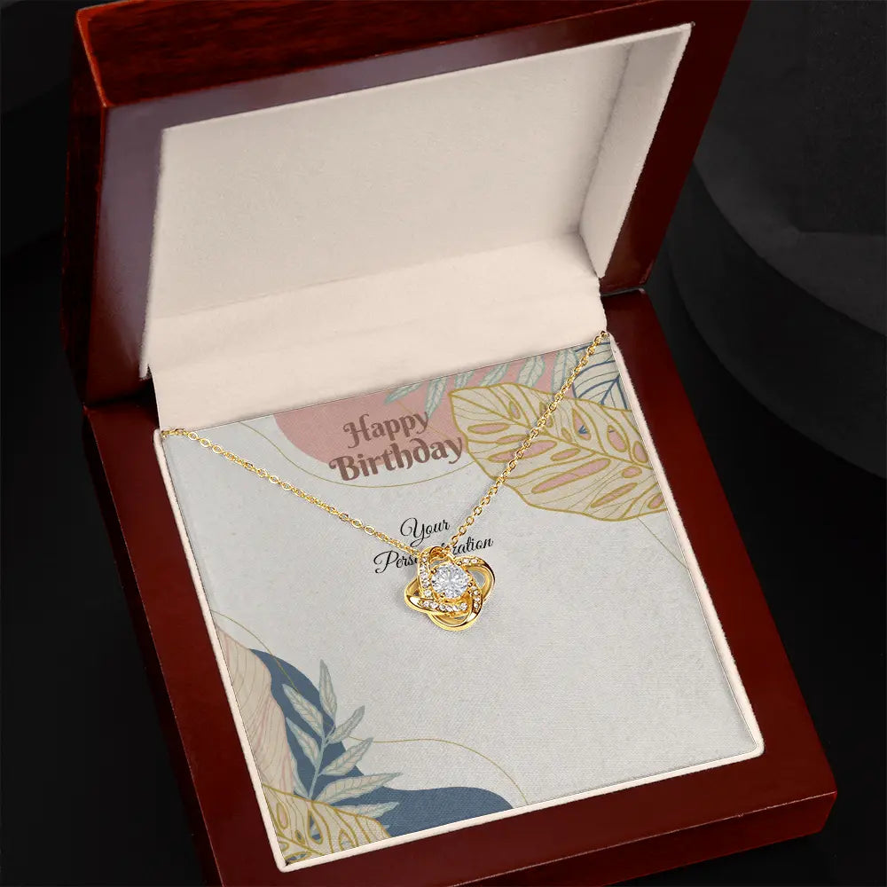 Happy Birthday Love Knot Necklace for Wife, Girlfriend, Daughter, Granddaughter,Mom, Niece, Sister & Soulmate ShineOn Fulfillment