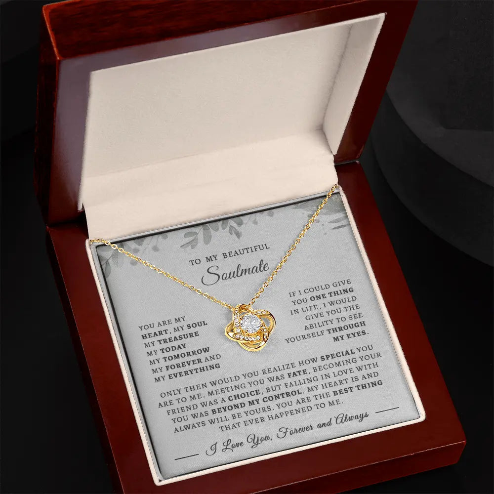 To My Beautiful Soulmate Necklace – Forever & Always Love Message Gift ShineOn Fulfillment