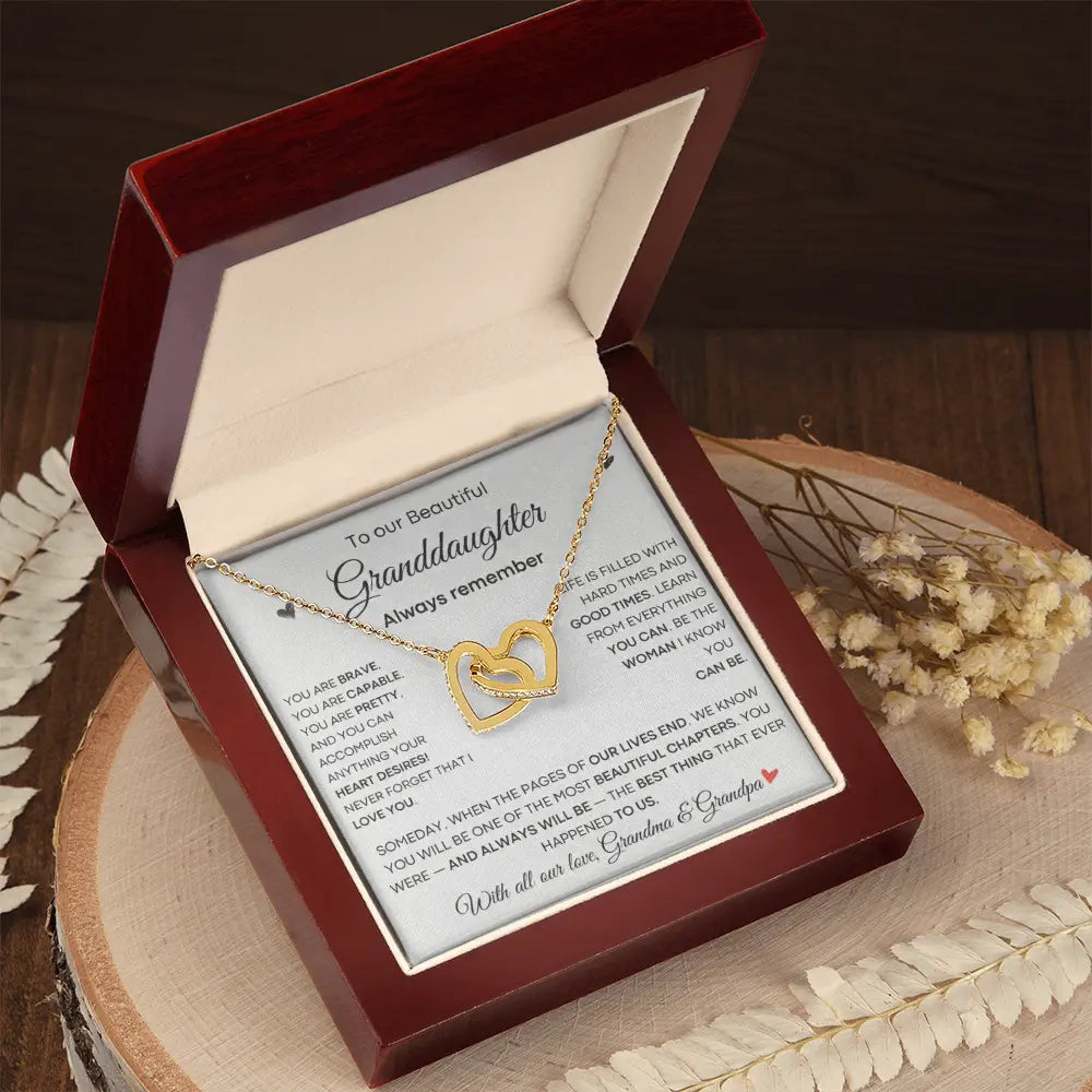 The Beautiful Granddaughter Interlocking Hearts Necklace: A Gift of Strength, Love, and Guidance ShineOn Fulfillment