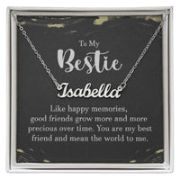 Personalized Bestie Name Necklace – Custom Gift with Message Card (Made in USA)