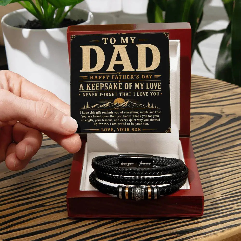 To My Dad Bracelet - Never Forget I Love You Father's Day Gift ShineOn Fulfillment