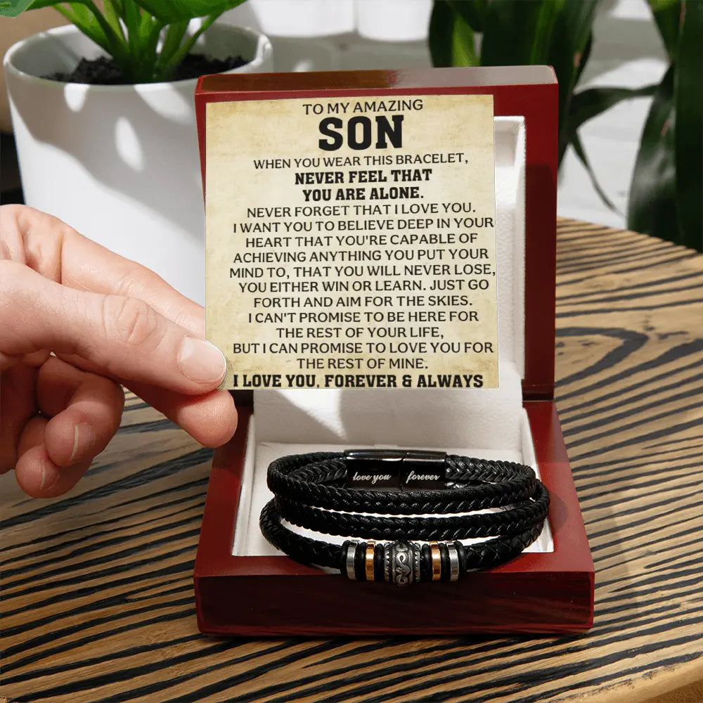 The Never Alone Son Bracelet: A Daily Reminder of Your Strength, Your Worth, and My Unshakable Love ShineOn Fulfillment