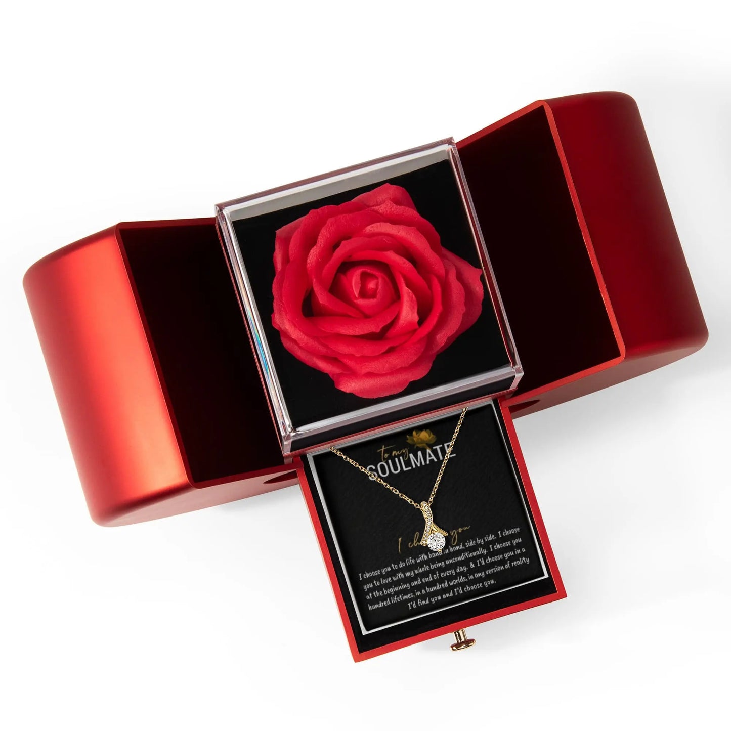 To My Wife/ Soulmate – Alluring Beauty Necklace with Heart Box ShineOn Fulfillment