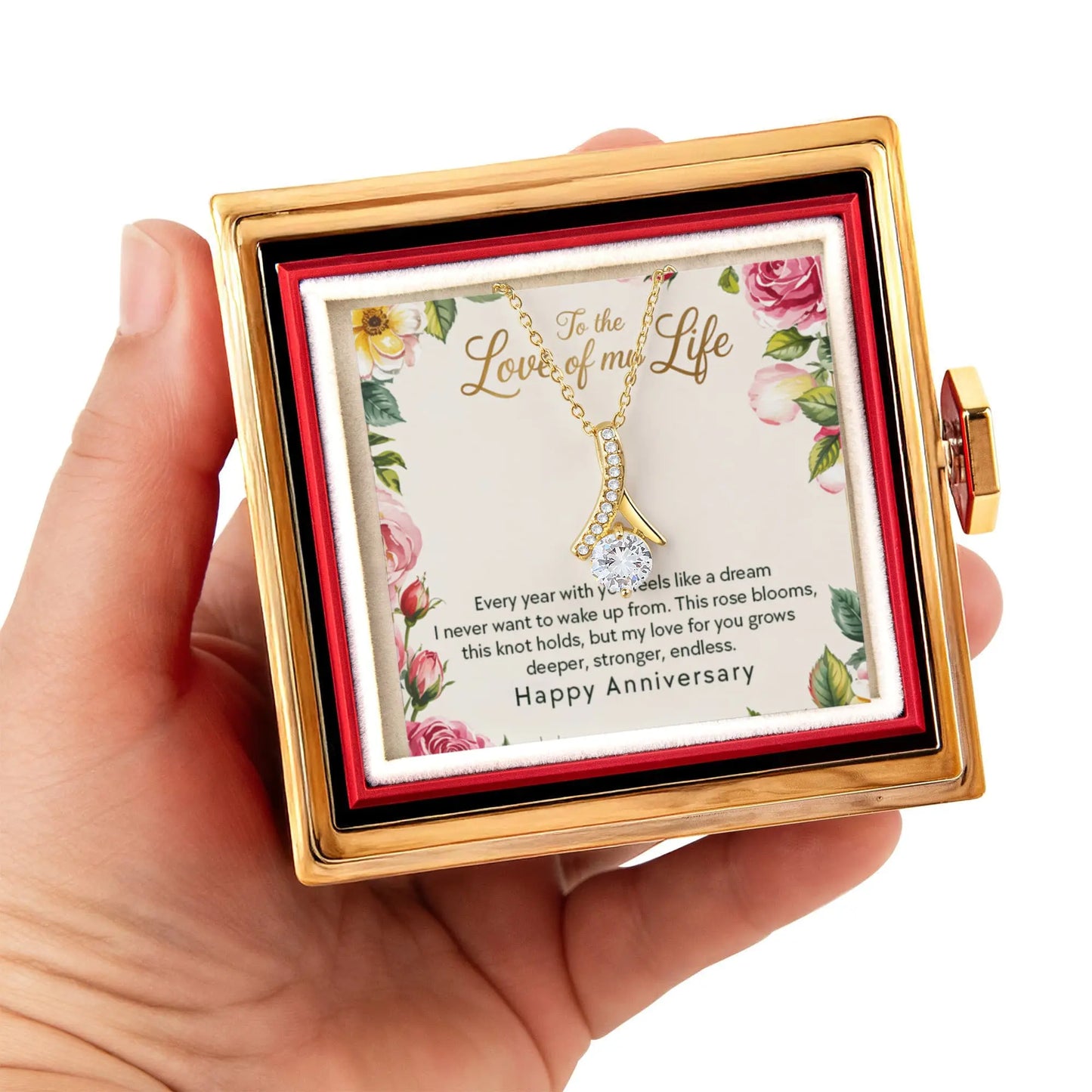 To My Soulmate– Alluring Beauty Necklace with Anniversary Message Card ShineOn Fulfillment