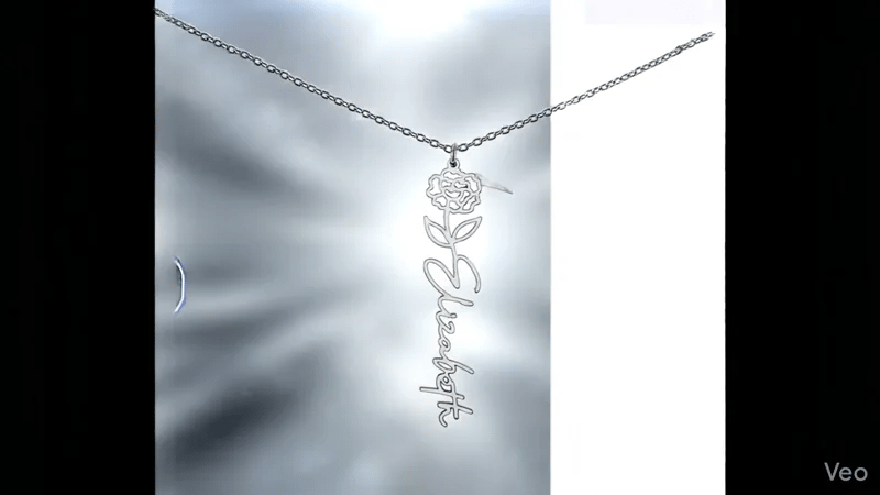 Personalized Birth Flower Name Necklace for Daughter, Sister, Wife, Niece, Soulmate, Girlfriend, Granddaughter & Mom ShineOn Fulfillment