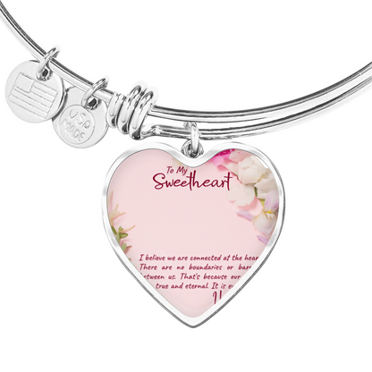 To My Wife, Soulmate, or Girlfriend – Personalized Heart Bangle That Keeps You Close