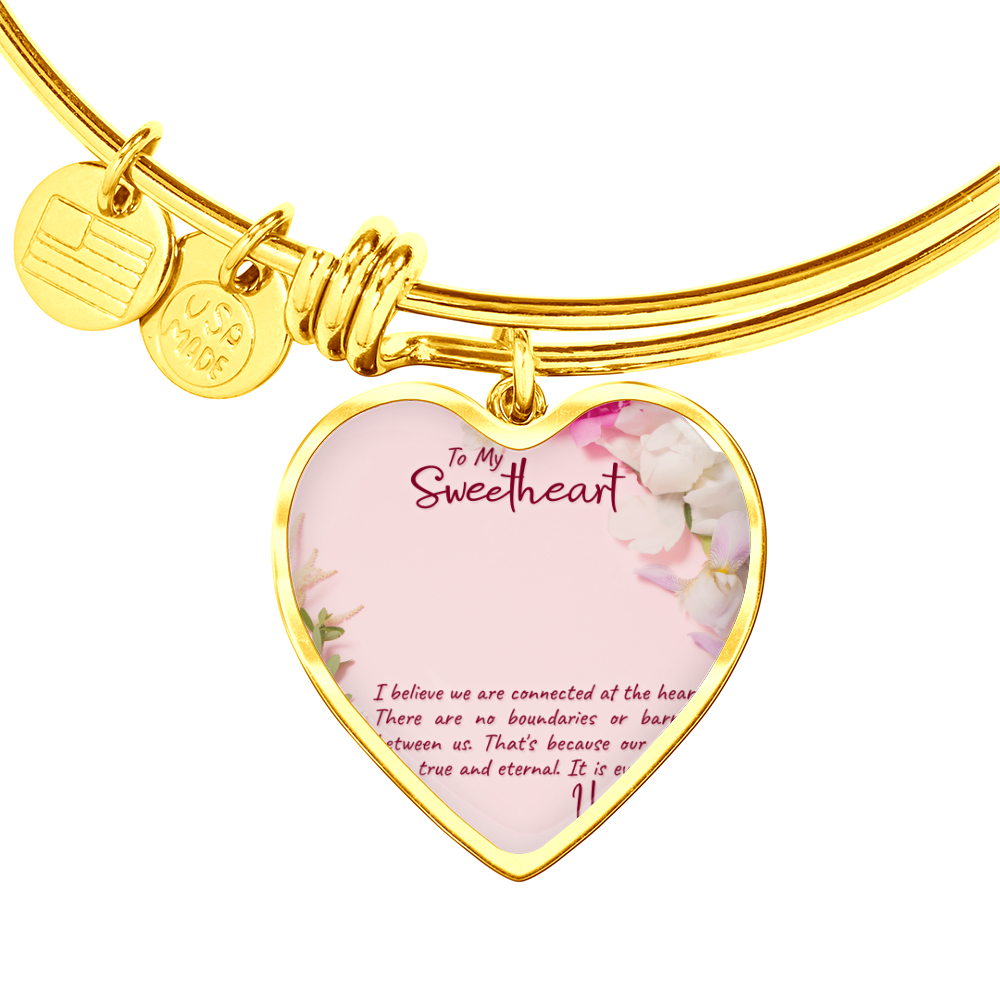 To My Wife, Soulmate, or Girlfriend – Personalized Heart Bangle That Keeps You Close