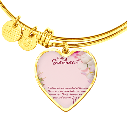 To My Wife, Soulmate, or Girlfriend – Personalized Heart Bangle That Keeps You Close