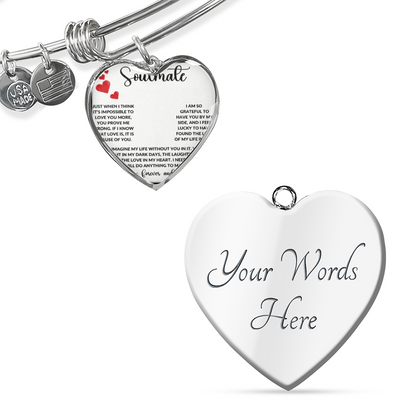 To My Soulmate – Forever Love Heart Bangle Bracelet