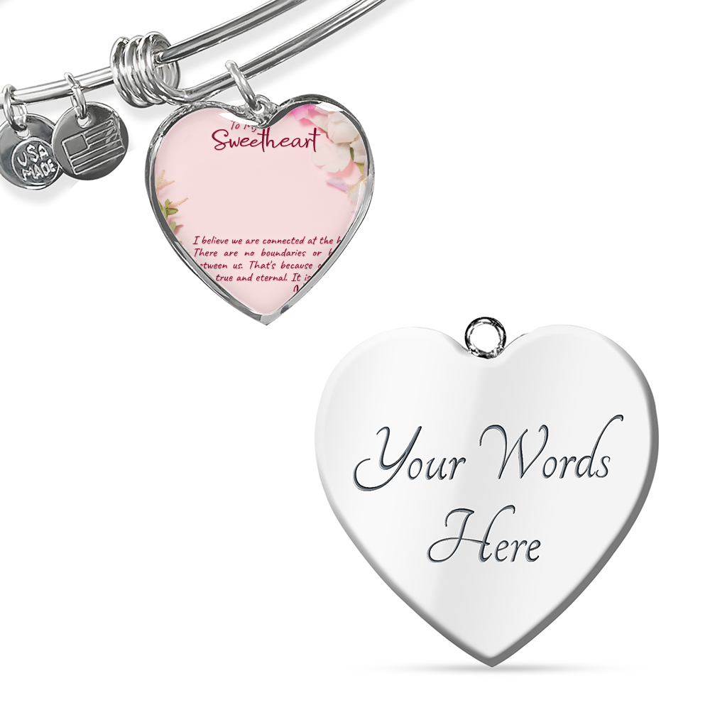 To My Wife, Soulmate, or Girlfriend – Personalized Heart Bangle That Keeps You Close