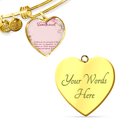 To My Wife, Soulmate, or Girlfriend – Personalized Heart Bangle That Keeps You Close