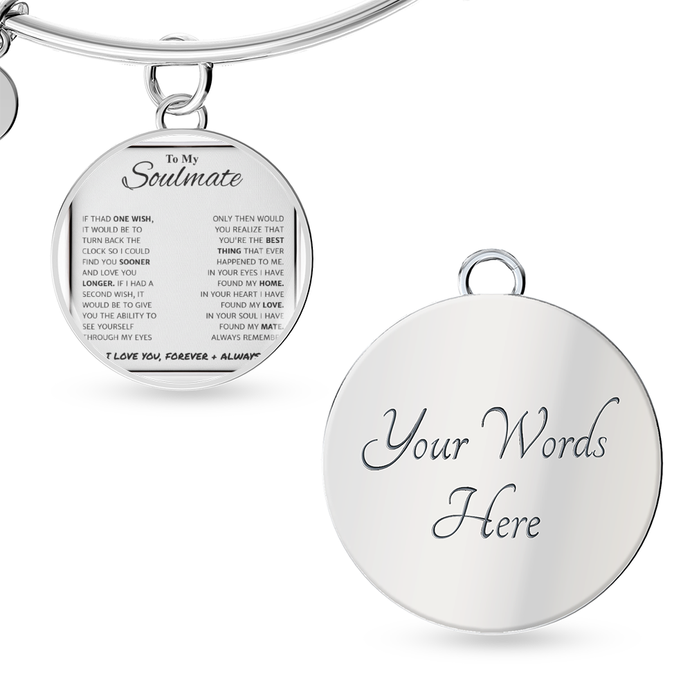 To My Wife, Soulmate, or Girlfriend – Personalized Heart Bangle That Keeps You Close