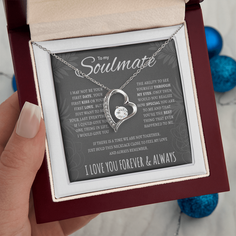 To My Wife and Soulmate Forever Love Necklace | “I Love You Forever & Always” Message Card