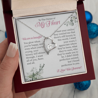 To My Beautiful Wife Forever Love Necklace | “You Are My Everything” Message Card