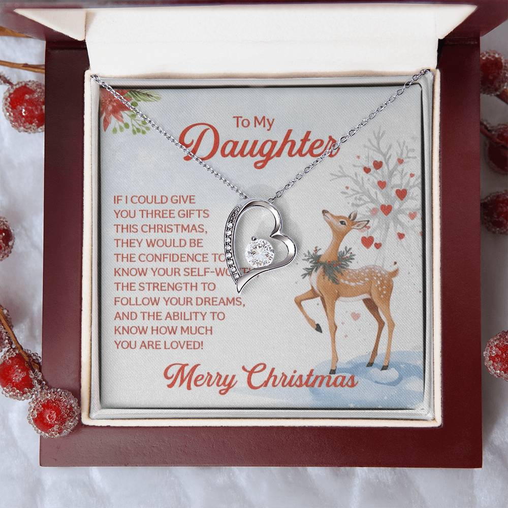 To My Daughter — Merry Christmas Forever Love Necklace