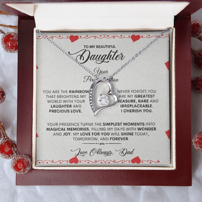 To My Beautiful Daughter – Forever Love Necklace from Dad