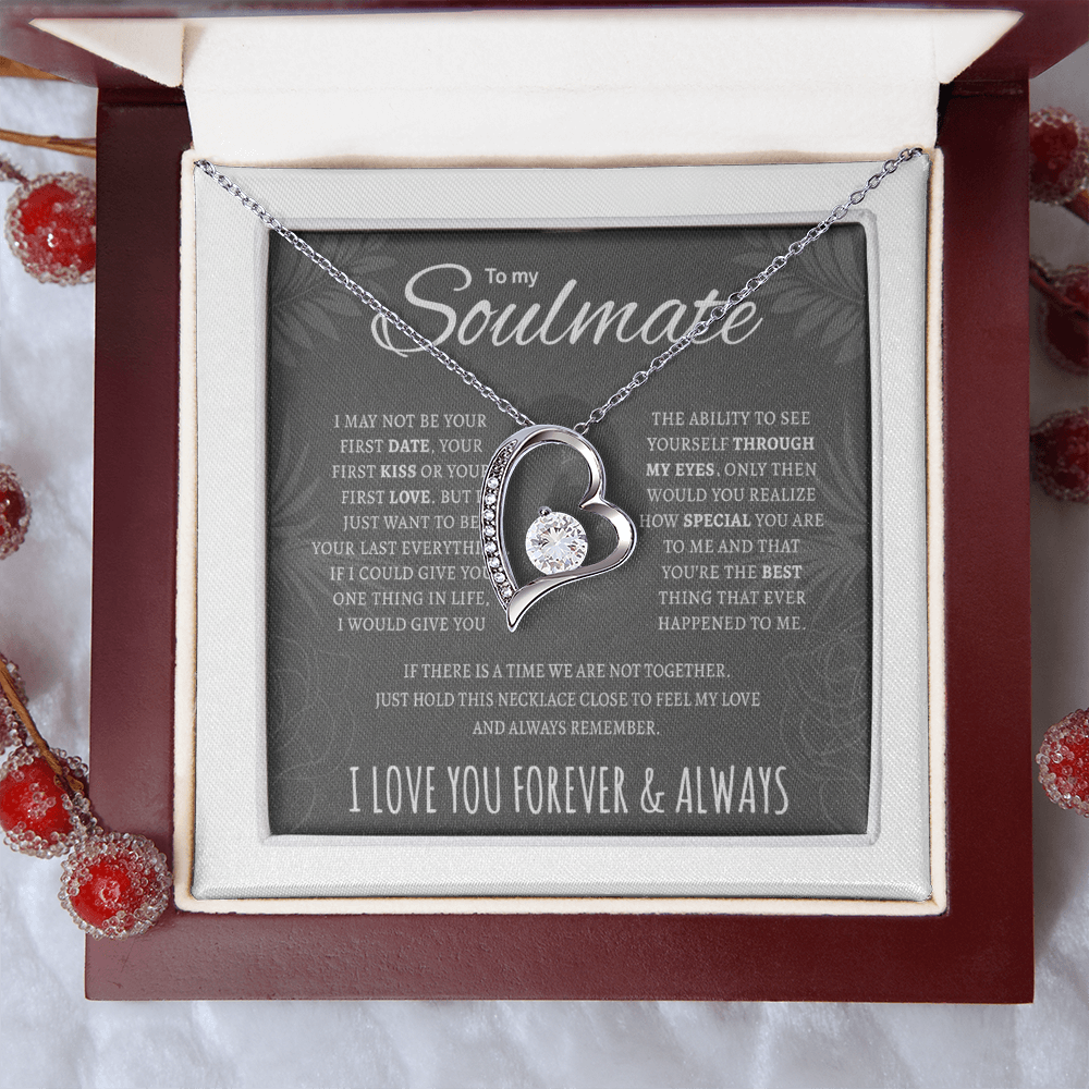 To My Wife and Soulmate Forever Love Necklace | “I Love You Forever & Always” Message Card