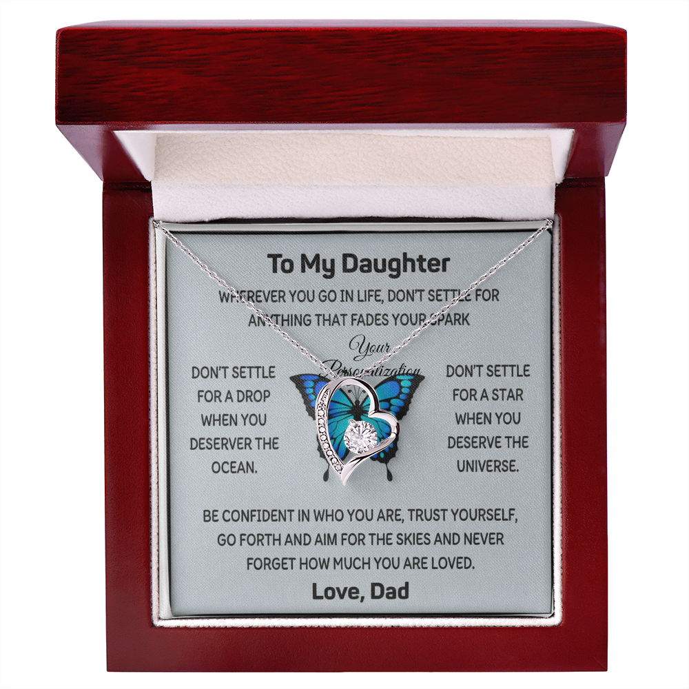 To My Daughter Butterfly Necklace | Don't Settle | Love, Dad