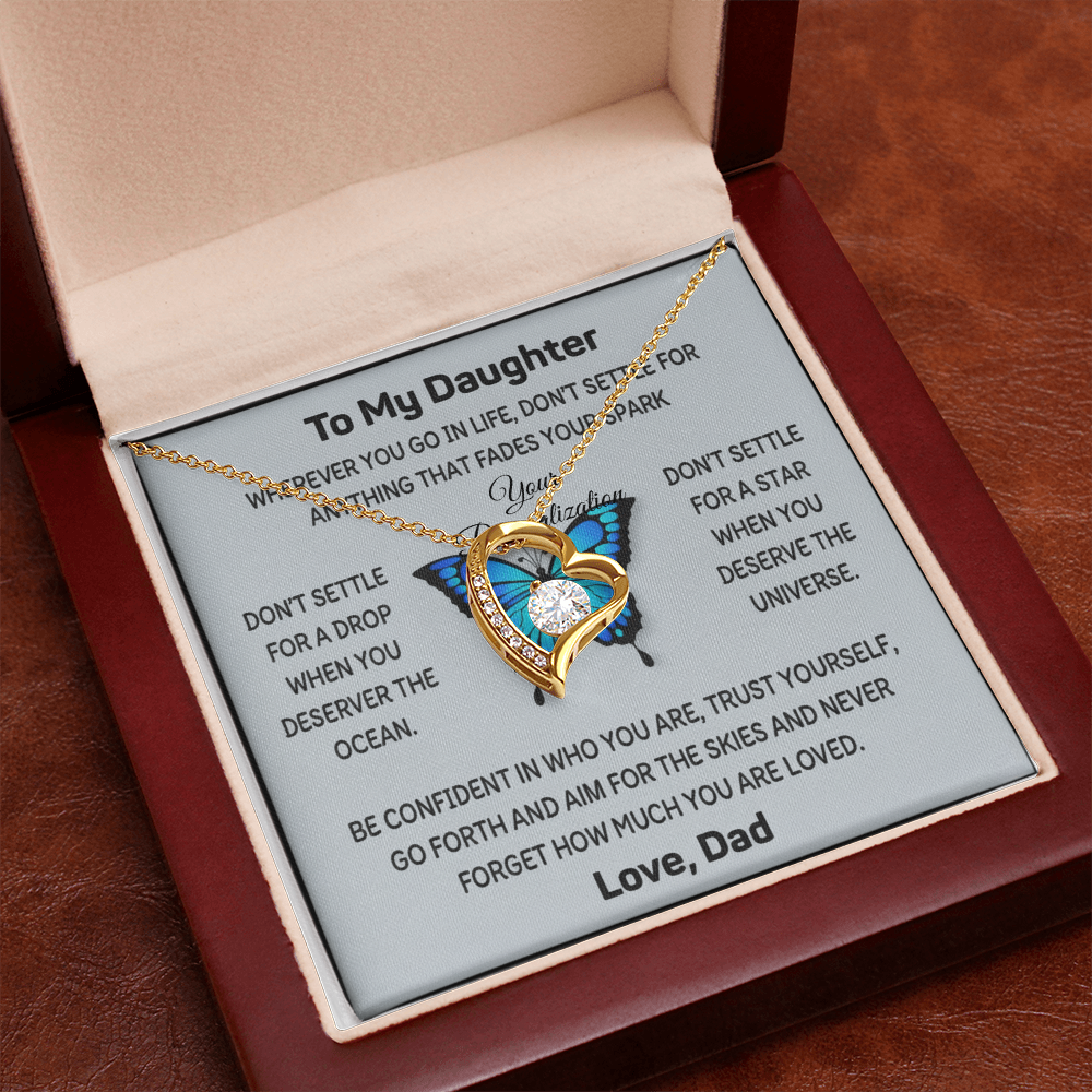 To My Daughter Butterfly Necklace | Don't Settle | Love, Dad