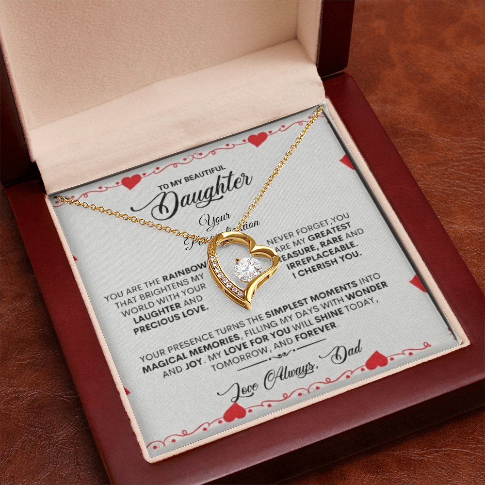 To My Beautiful Daughter – Forever Love Necklace from Dad
