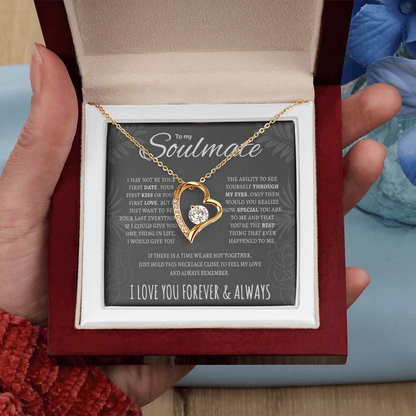 To My Wife and Soulmate Forever Love Necklace | “I Love You Forever & Always” Message Card