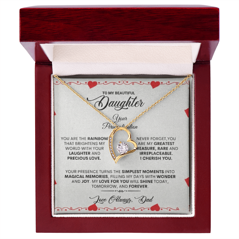 To My Beautiful Daughter – Forever Love Necklace from Dad