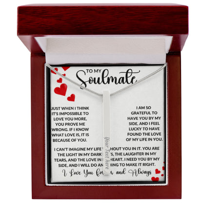 To My Soulmate – Personalized Engraved 4-Sided Stick Necklace