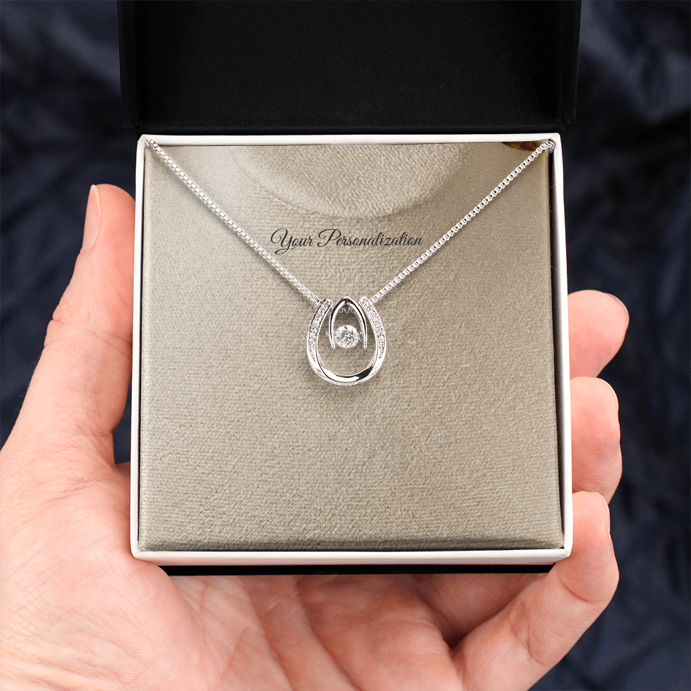 To My Wife, Girlfriend, Sister, Daughter, Niece, or Soulmate – Lucky in Love Dancing CZ Necklace