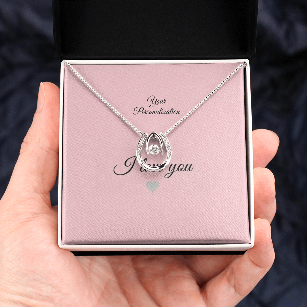 To My Wife, Girlfriend, Sister, Daughter, Niece, or Soulmate – Lucky in Love Dancing CZ Necklace