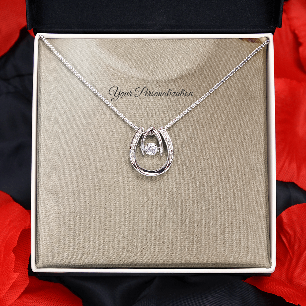 To My Wife, Girlfriend, Sister, Daughter, Niece, or Soulmate – Lucky in Love Dancing CZ Necklace