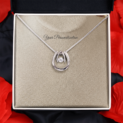 To My Wife, Girlfriend, Sister, Daughter, Niece, or Soulmate – Lucky in Love Dancing CZ Necklace