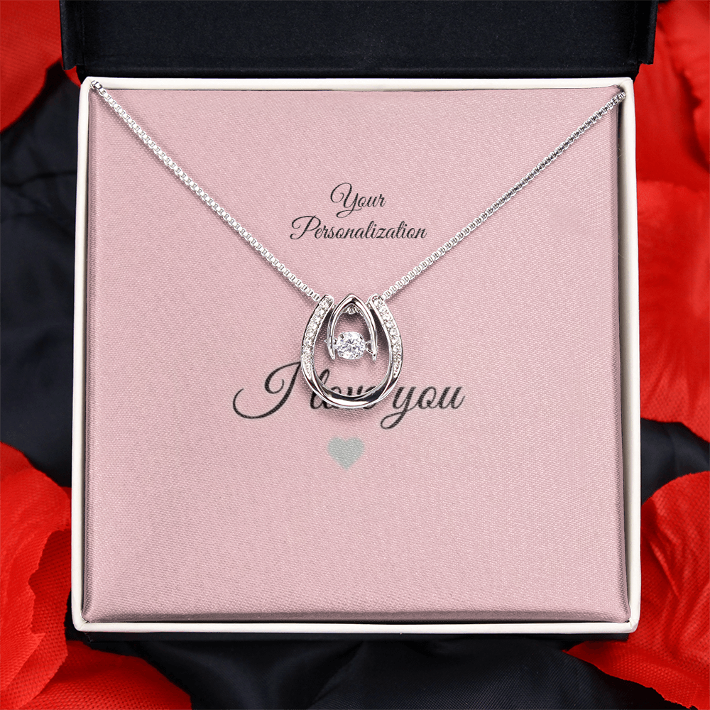 To My Wife, Girlfriend, Sister, Daughter, Niece, or Soulmate – Lucky in Love Dancing CZ Necklace