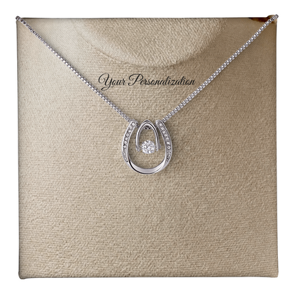 To My Wife, Girlfriend, Sister, Daughter, Niece, or Soulmate – Lucky in Love Dancing CZ Necklace