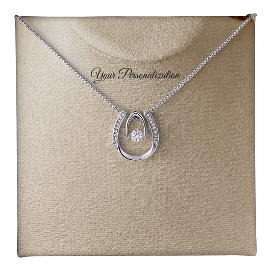 To My Wife, Girlfriend, Sister, Daughter, Niece, or Soulmate – Lucky in Love Dancing CZ Necklace