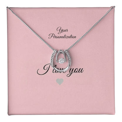 To My Wife, Girlfriend, Sister, Daughter, Niece, or Soulmate – Lucky in Love Dancing CZ Necklace