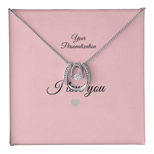 To My Wife, Girlfriend, Sister, Daughter, Niece, or Soulmate – Lucky in Love Dancing CZ Necklace