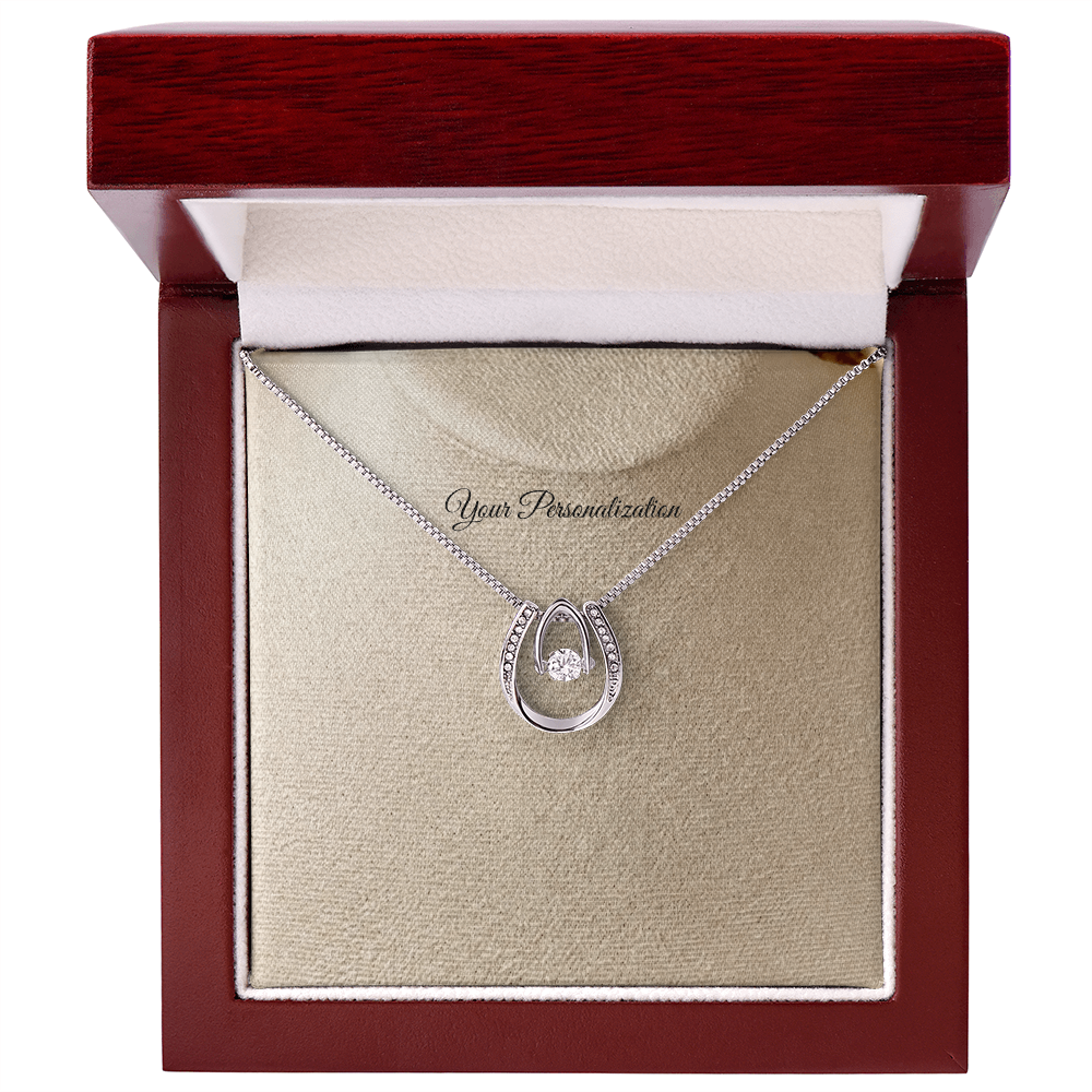 To My Wife, Girlfriend, Sister, Daughter, Niece, or Soulmate – Lucky in Love Dancing CZ Necklace