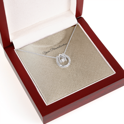 To My Wife, Girlfriend, Sister, Daughter, Niece, or Soulmate – Lucky in Love Dancing CZ Necklace