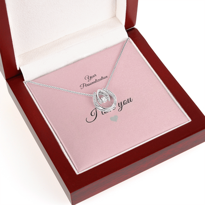 To My Wife, Girlfriend, Sister, Daughter, Niece, or Soulmate – Lucky in Love Dancing CZ Necklace