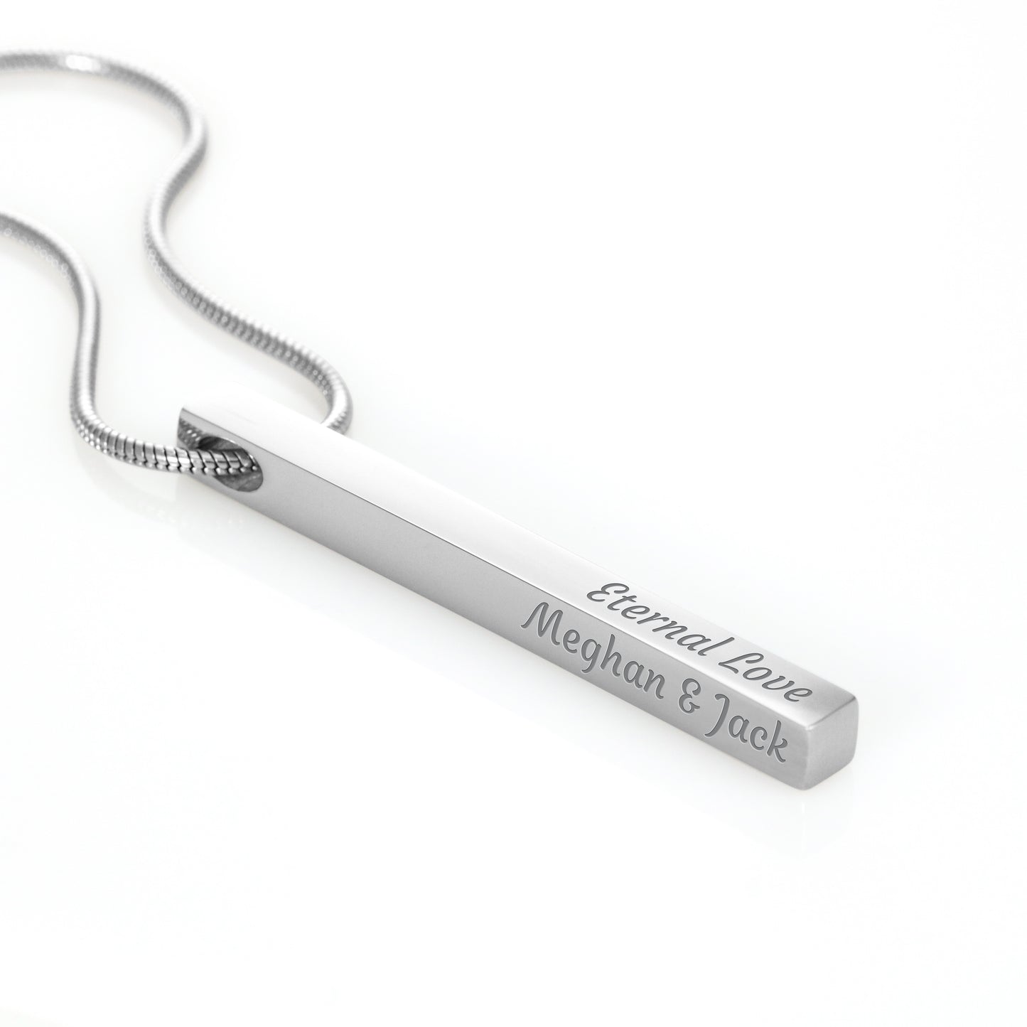 To My Wife, Girlfriend, Sister, Daughter, Niece, or Soulmate – Engraved 4-Sided Stick Necklace