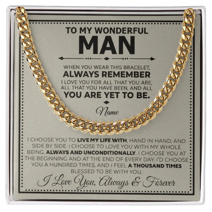 I Love You Always & Forever – Men's Cuban Link Bracelet Gift ShineOn Fulfillment